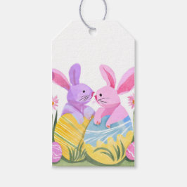 Paashaasjes | Pastel Waterverf Cadeaulabel