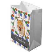 Paashamster met chocolade-eieren genaamd medium cadeauzakje (Voorkant Gekanteld)