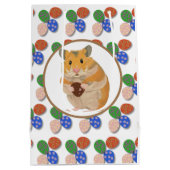 Paashamster met chocolade-eieren genaamd medium cadeauzakje (Achterkant)