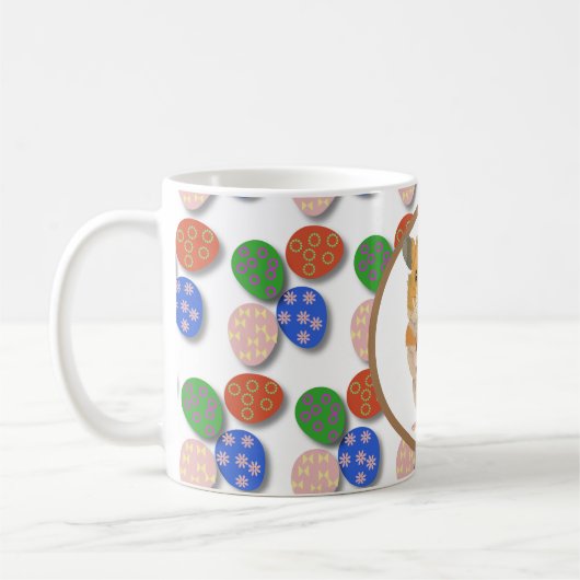 Paashamster met chocolade-eieren koffiemok (Links)