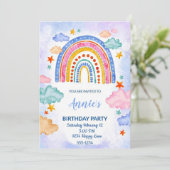 Paashand getekende regenboogverjaardag kaart (Staand voorkant)