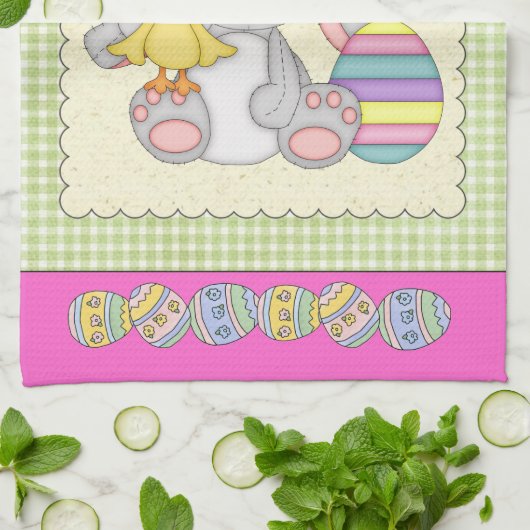 Paashanddoek Bunny Kitchen Theedoek (Gevouwen)