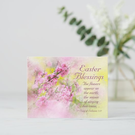 Paashanddoeken Song Solomon 2:12-script Feestdagenkaart (Staand voorkant)