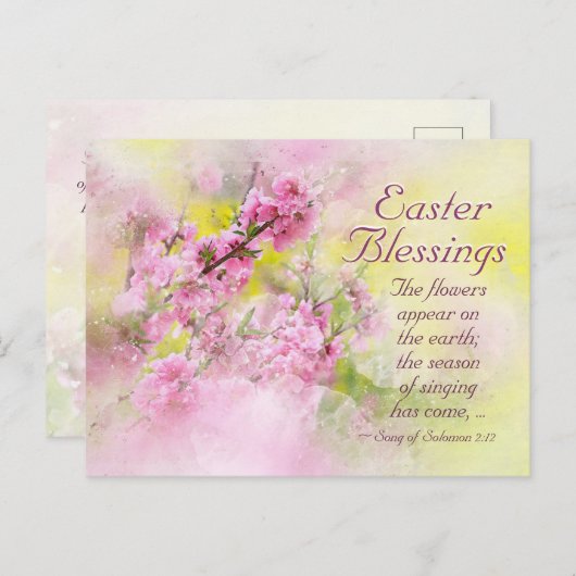 Paashanddoeken Song Solomon 2:12-script Feestdagenkaart (Voorkant / Achterkant)