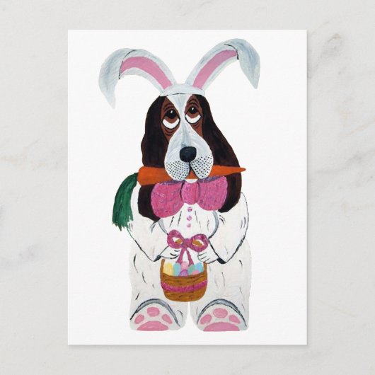 Paashazen Basset Hound Feestdagenkaart (Voorkant)