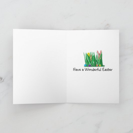 Paashazen en Kuikens Feestdagen Kaart (Binnen)