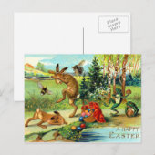 Paashazen met Eieren Feestdagenkaart (Voorkant / Achterkant)