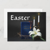 PaasHeilige Bijbel en Kroon van Thorns Feestdagenkaart (Voorkant / Achterkant)