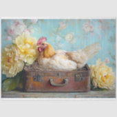 Paashen  Bruine Koffer Bloemen Decoupage Tissuepapier (Voorkant)