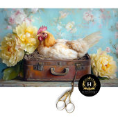 Paashen  Bruine Koffer Bloemen Decoupage Tissuepapier