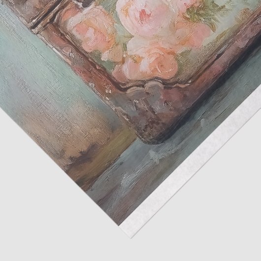 Paashen Groene Koffer Decoupage Tissuepapier (Detail)