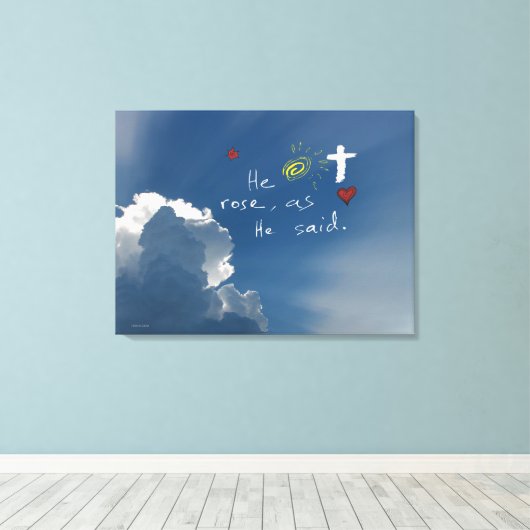 Paasherrijzenis is een Roos van Jezus Canvas Afdruk (Insitu (Houten vloer))