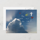 Paasherrijzenis is een Roos van Jezus Feestdagenkaart (Voorkant / Achterkant)