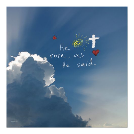 Paasherrijzenis is een Roos van Jezus Foto Afdruk (Voorkant)