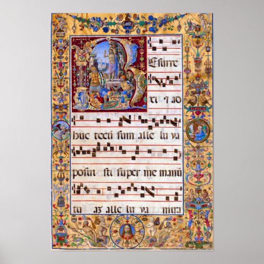 Paasherurrectie Gregorian Medieval Antiphon Poster (Voorkant)