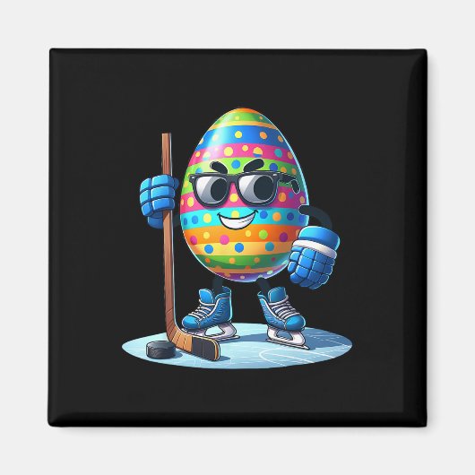 Paashockey liefhebbers Eggs Egg Bunny Rabbits Mann Magneet (Voorkant)