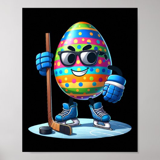Paashockey liefhebbers Eggs Egg Bunny Rabbits Mann Poster (Voorkant)