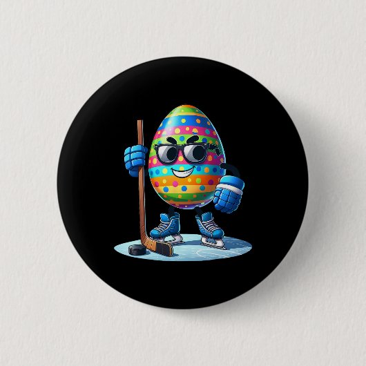 Paashockey liefhebbers Eggs Egg Bunny Rabbits Mann Ronde Button 5,7 Cm (Voorkant)