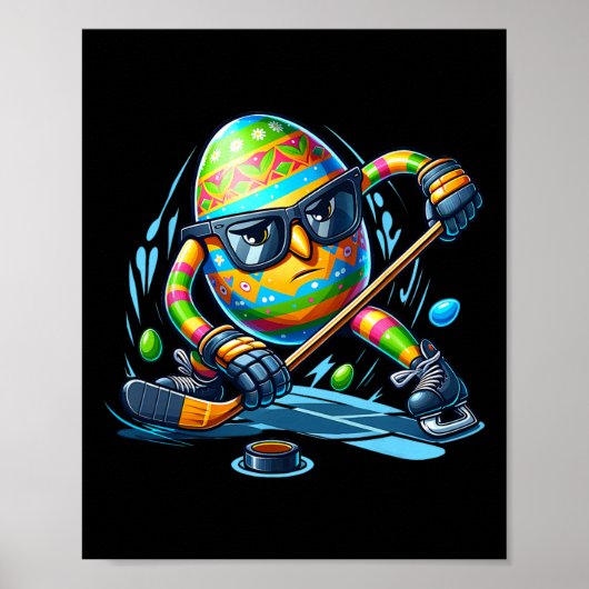 Paashockey speler Eggs Egg Bunny Rabbits Mannen Wo Poster (Voorkant)