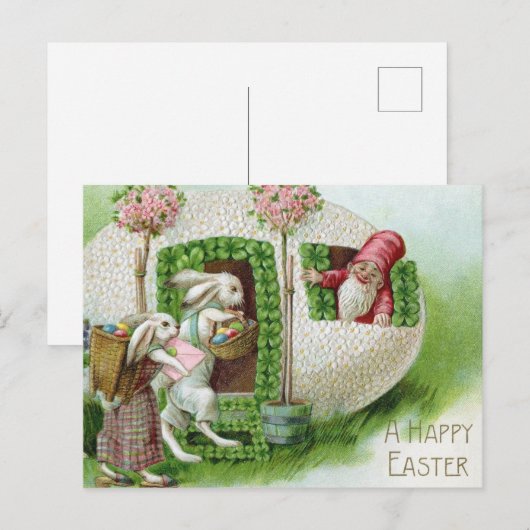 paashok en paaseieren briefkaart (Voorkant / Achterkant)