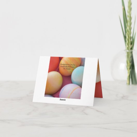 Paashomemade, gekleurde eieren kaart (Achterkant)