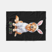 Paashond Bunny Spring Golden Retriever Easter Eg Fleece Deken (Voorkant (Horizontaal))