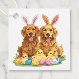 Paashond Golden Retriever Honden Bunny Ears Bedankjes Labels
