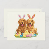 Paashond Golden Retriever Honden Bunny Ears Briefkaart (Voorkant / Achterkant)