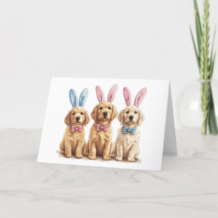 Paashond Golden Retriever Honden Bunny Ears Feestdagen Kaart