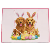 Paashond Golden Retriever Honden Bunny Ears Groot Cadeauzakje (Voorkant)
