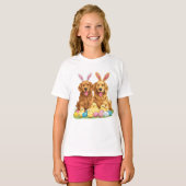 Paashond Golden Retriever Honden Bunny Ears T-shirt (Voorkant volledig)