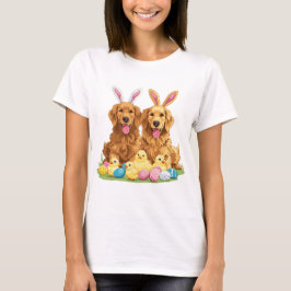 Paashond Golden Retriever Honden Bunny Ears T-shirt