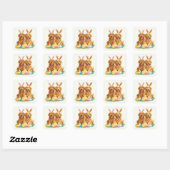 Paashond Golden Retriever Honden Bunny Ears Vierkante Sticker (Vel)