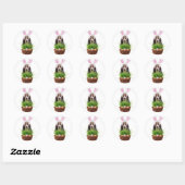Paashond Hond Ronde Sticker (Vel)