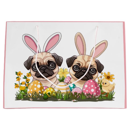 Paashond Honden Bunny Ears Groot Cadeauzakje (Voorkant)