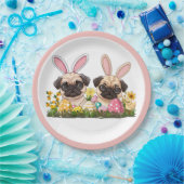 Paashond Honden Bunny Ears Papieren Bordje (Feest)
