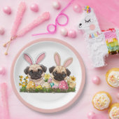 Paashond Honden Bunny Ears Papieren Bordje (Feest)