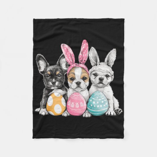 Paashond Paashond Bunny Ears Easter Egg Fleece Deken (Voorkant)