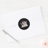 Paashond Paashond Bunny Ears Easter Egg Ronde Sticker (Envelop)
