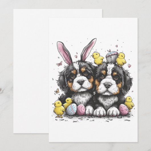 Paashonden Berner Feestdagenkaart (Voorkant / Achterkant)