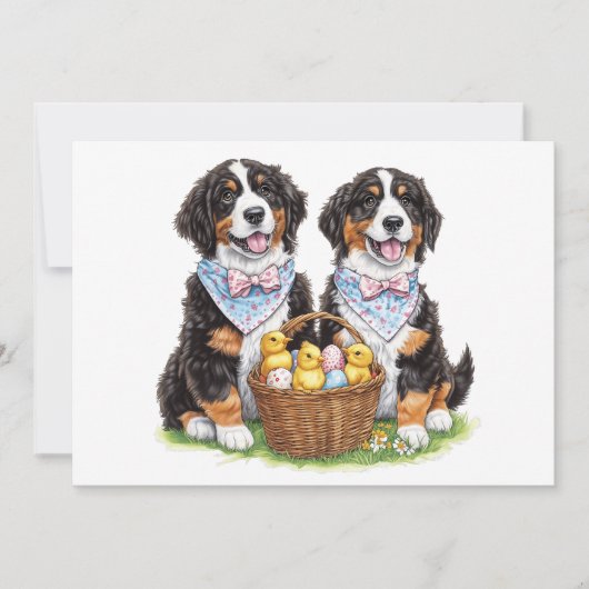 Paashonden Berner Feestdagenkaart (Voorkant)