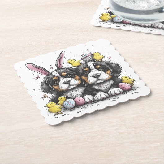 Paashonden Berner Kartonnen Onderzetters (Gebogen)