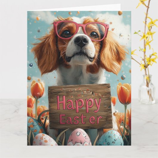 Paashonden Eieren  Kaart (Gele Bloem)