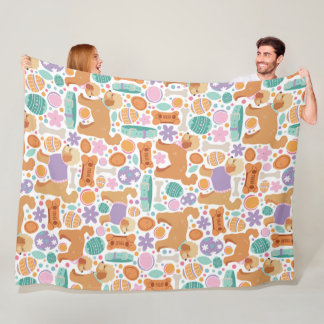 Paashonden en traktaties patroon fleece deken