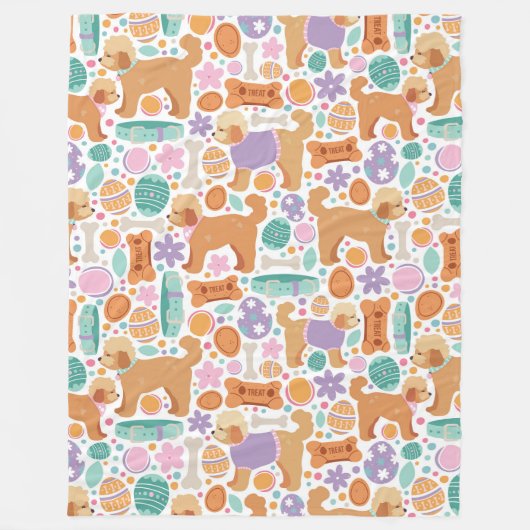 Paashonden en traktaties patroon fleece deken (Voorkant)