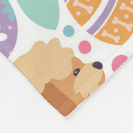 Paashonden en traktaties patroon fleece deken (Hoek)