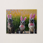 Paashonden met Bunny Ears Funny Cute Schattig Legpuzzel (Horizontaal)