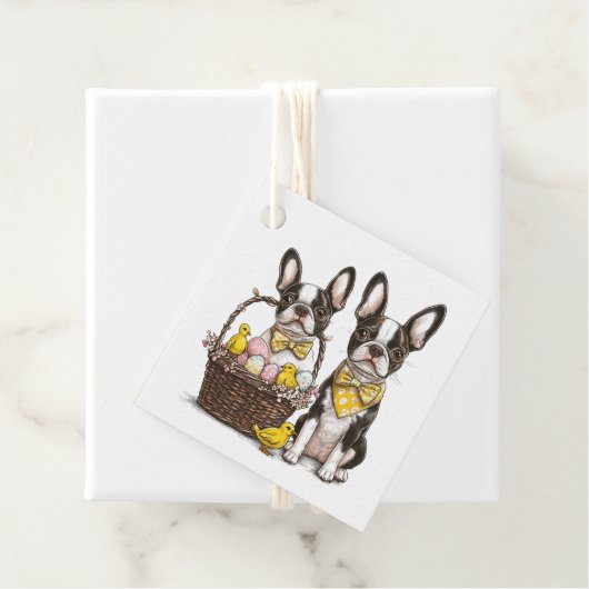 Paashonden van de Boston Terrier Bedankjes Labels (In situ)