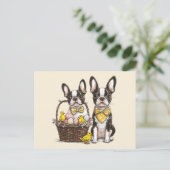 Paashonden van de Boston Terrier Briefkaart (Staand voorkant)