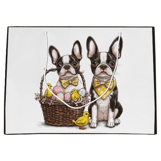 Paashonden van de Boston Terrier Groot Cadeauzakje (Voorkant)